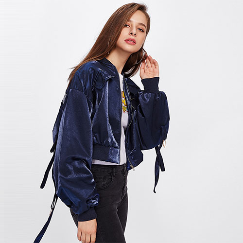 2018 Hot Red-crowned Crane Embroidered Strap Detail Jacket