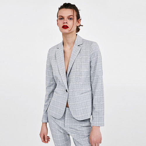 2018 Hot New Plaid Suit Jacket Long Straight Barrel