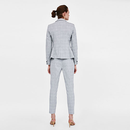2018 Hot New Plaid Suit Jacket Long Straight Barrel