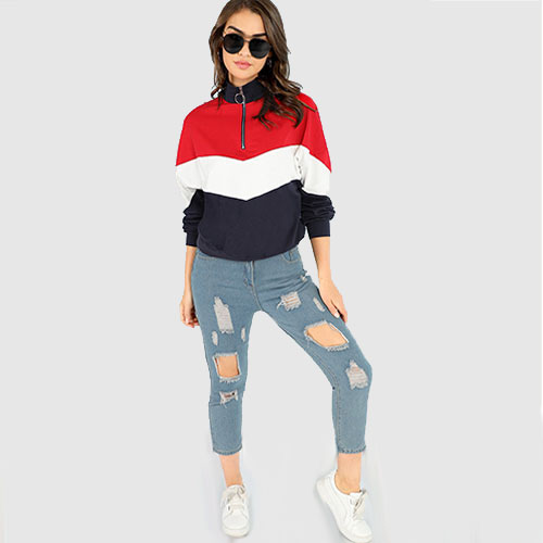 2018 New Drop Shoulder Print Sleeve Hoodie